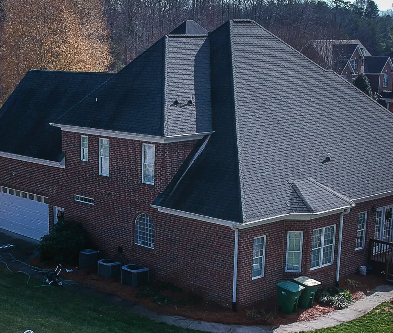 Hip roof, aerial view