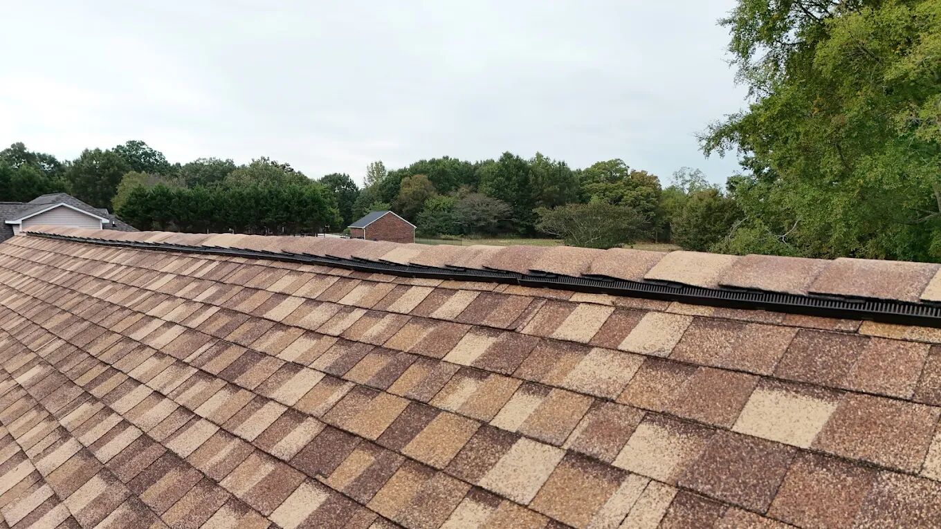 Ridge line on a new shingle roof